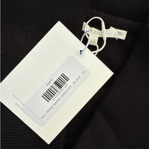 NIA - Anne Marie Off Shoulder Sweater in Black - Picture 2 of 4